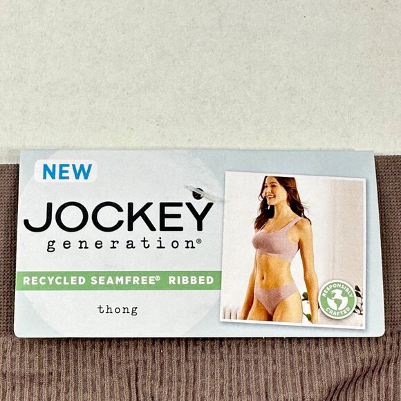 Jockey Women's Sz XXL Panty Thong Generations Recycled Seamfree Ribbed Brown New - Picture 3 of 9